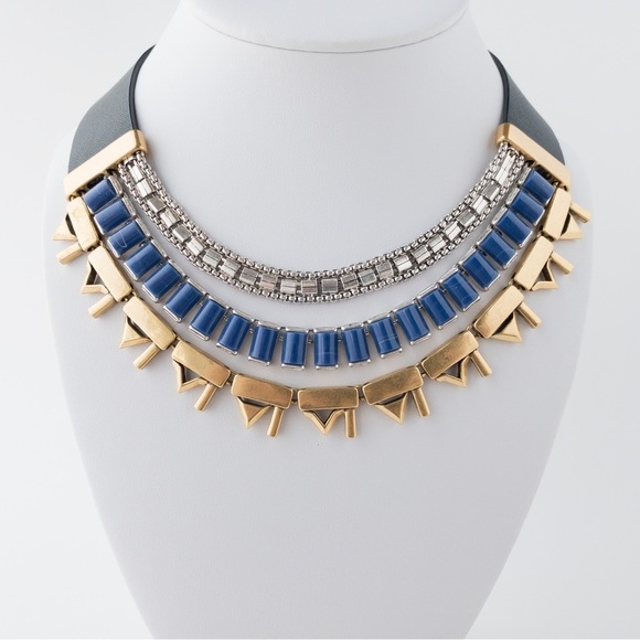 Stella & Dot Natalie Necklace Statement Layered Reversible Gold Silver Tone - Picture 5 of 13